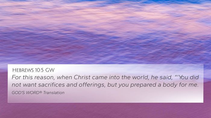 Hebrews 10:5 GW Bible Verse Image
