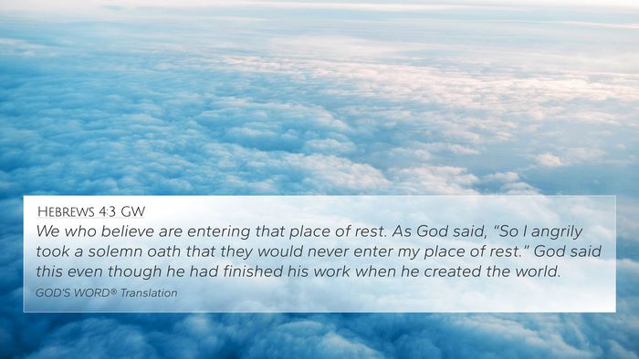 Hebrews 4:3 GW Bible Verse Image