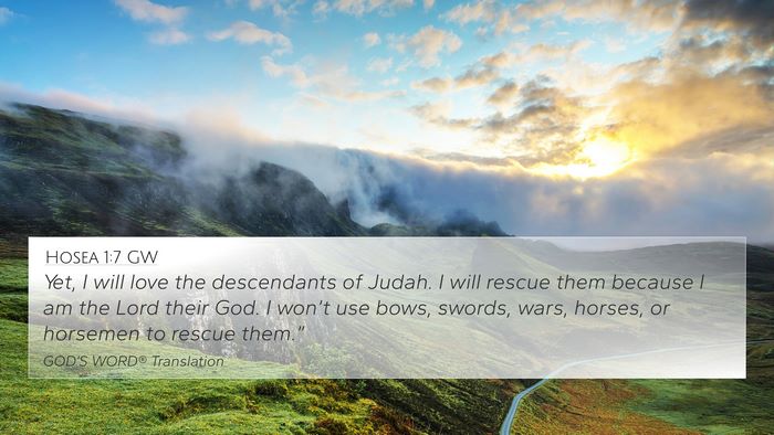 Hosea 1:7 GW Bible Verse Image