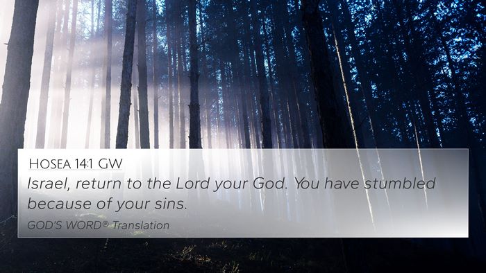 Hosea 14:1 GW Bible Verse Image
