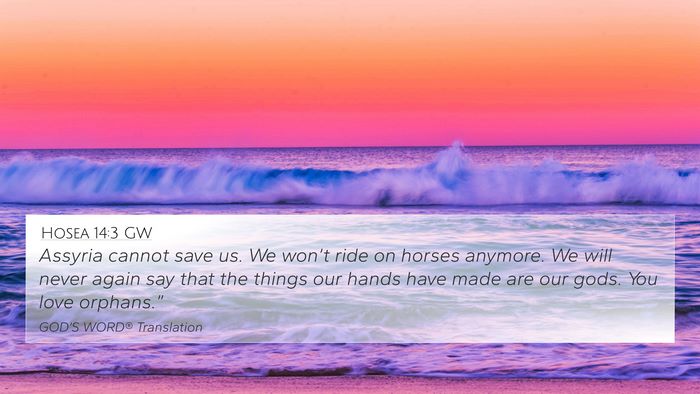 Hosea 14:3 GW Bible Verse Image