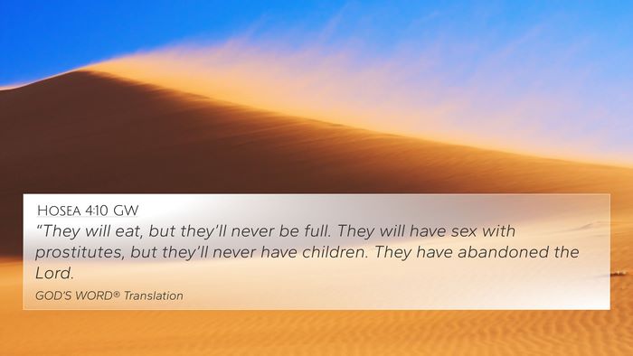 Hosea 4:10 GW Bible Verse Image