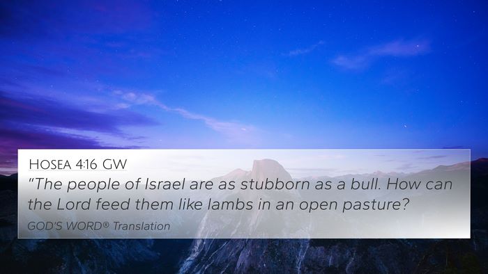 Hosea 4:16 GW Bible Verse Image