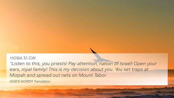 Hosea 5:1 GW Bible Verse Image