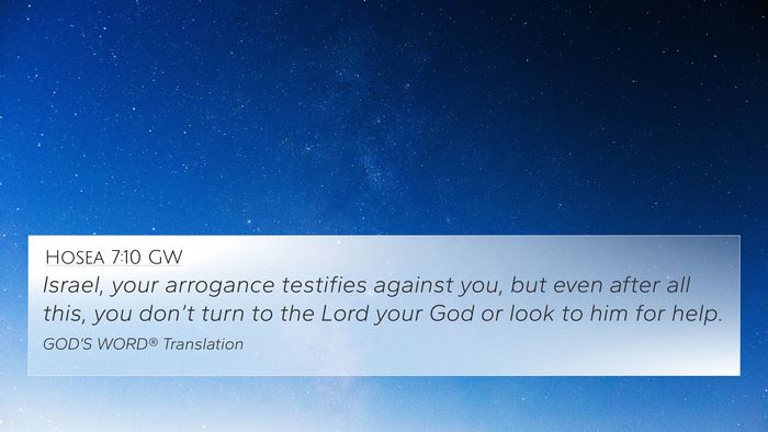 Hosea 7:10 GW Bible Verse Image