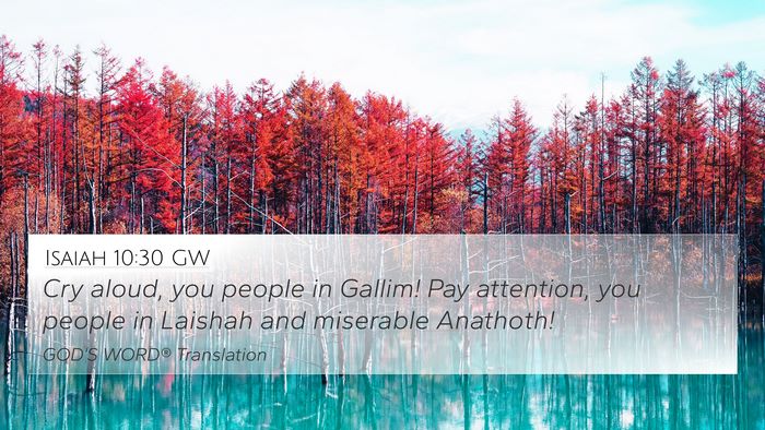 Isaiah 10:30 GW Bible Verse Image