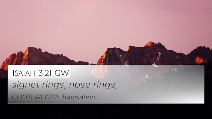 Isaiah 3:21 GW Bible Verse Image