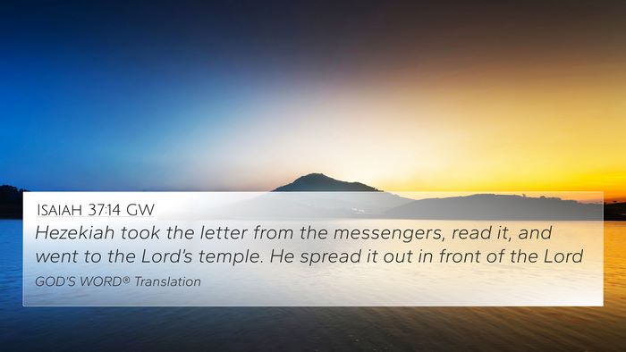 Isaiah 37:14 GW Bible Verse Image