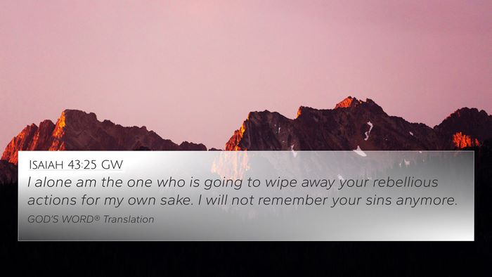 Isaiah 43:25 GW Bible Verse Image