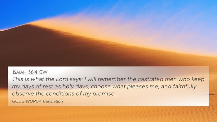 Isaiah 56:4 GW Bible Verse Image
