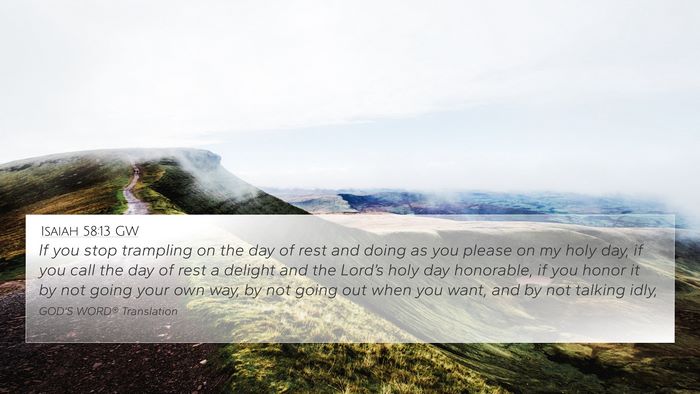 Isaiah 58:13 GW Bible Verse Image