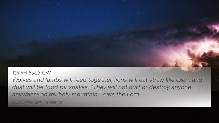 Isaiah 65:25 GW Bible Verse Image