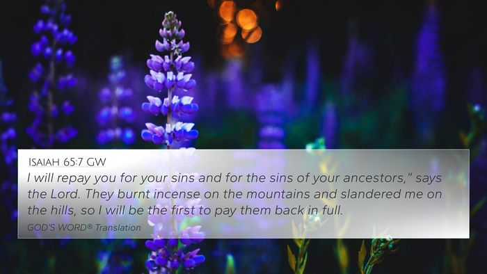 Isaiah 65:7 GW Bible Verse Image