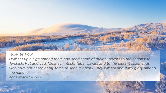 Isaiah 66:19 GW Bible Verse Image