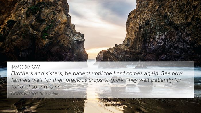 James 5:7 GW Bible Verse Image