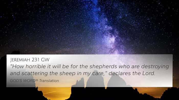 Jeremiah 23:1 GW Bible Verse Image