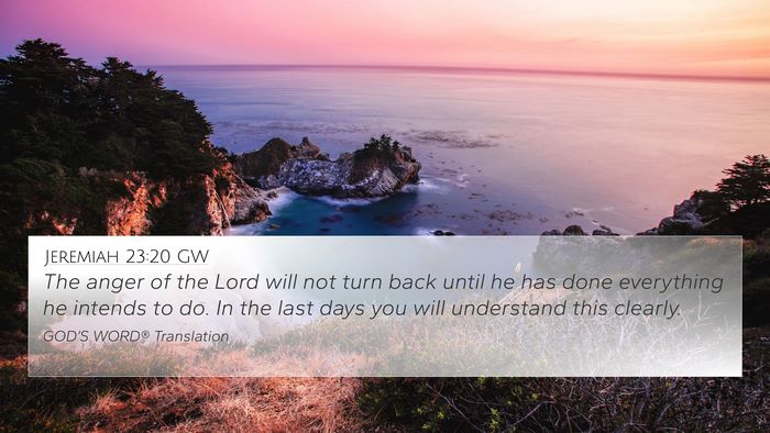 Jeremiah 23:20 GW Bible Verse Image