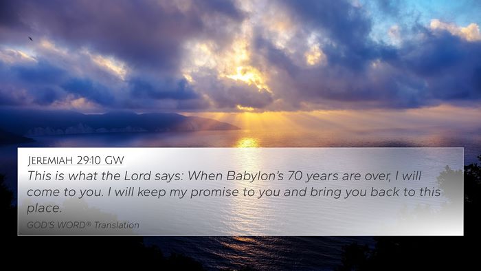 Jeremiah 29:10 GW Bible Verse Image
