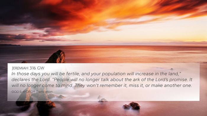 Jeremiah 3:16 GW Bible Verse Image