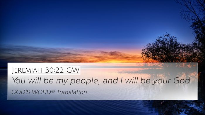 Jeremiah 30:22 GW Bible Verse Image