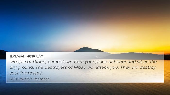 Jeremiah 48:18 GW Bible Verse Image