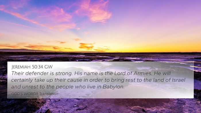 Jeremiah 50:34 GW Bible Verse Image