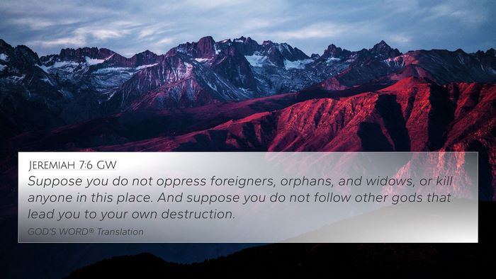 Jeremiah 7:6 GW Bible Verse Image