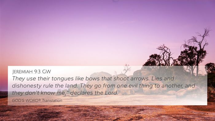 Jeremiah 9:3 GW Bible Verse Image
