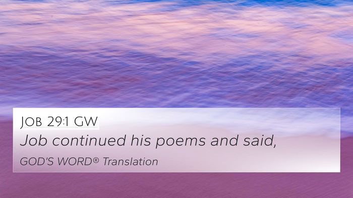 Job 29:1 GW Bible Verse Image