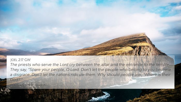 Joel 2:17 GW Bible Verse Image