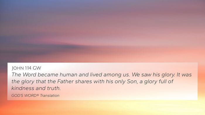 John 1:14 GW Bible Verse Image