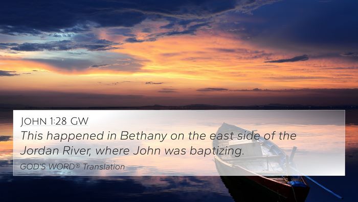 John 1:28 GW Bible Verse Image