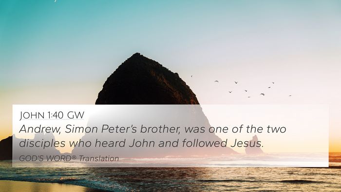 John 1:40 GW Bible Verse Image