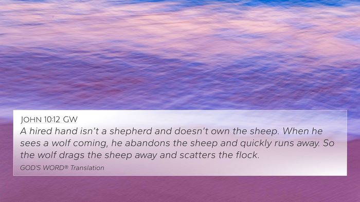 John 10:12 GW Bible Verse Image