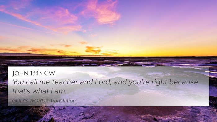 John 13:13 GW Bible Verse Image