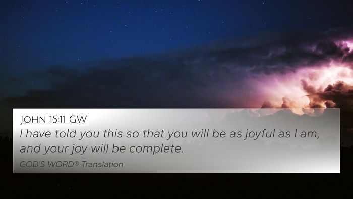John 15:11 GW Bible Verse Image