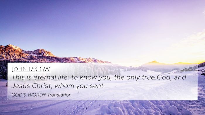 John 17:3 GW Bible Verse Image