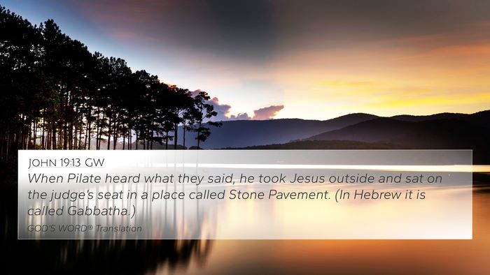 John 19:13 GW Bible Verse Image