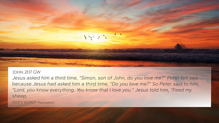 John 21:17 GW Bible Verse Image
