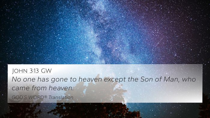 John 3:13 GW Bible Verse Image