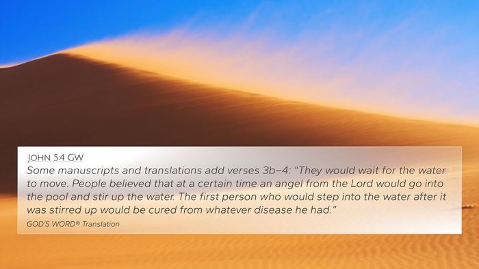 John 5:4 GW 4K Wallpaper - Some manuscripts and translations add verses - 4K Wallpaper Bible Verse
