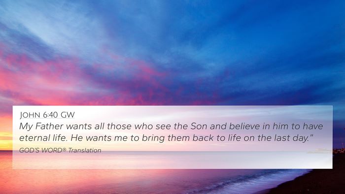 John 6:40 GW Bible Verse Image