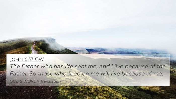 John 6:57 GW Bible Verse Image