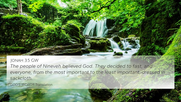 Jonah 3:5 GW Bible Verse Image