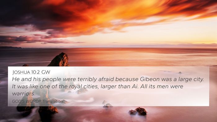 Joshua 10:2 GW Bible Verse Image