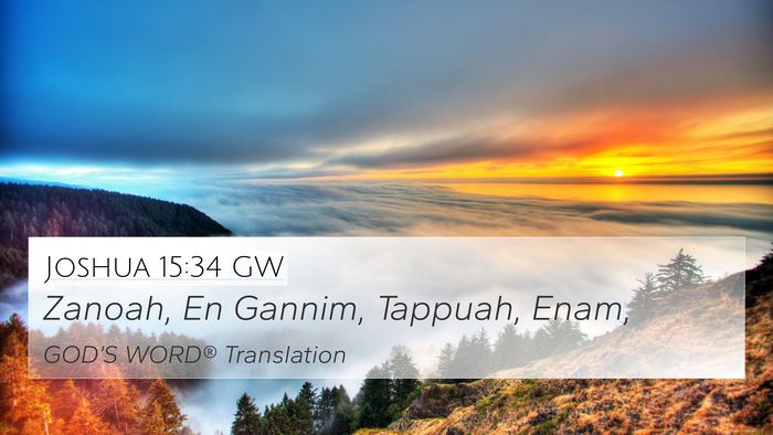 Joshua 15:34 GW Bible Verse Image