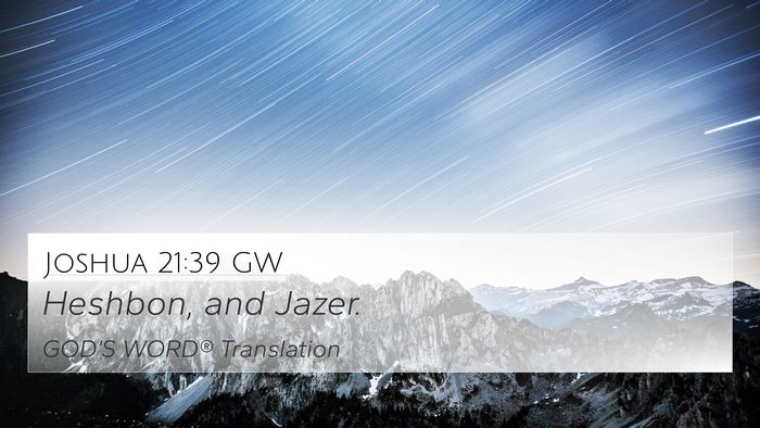 Joshua 21:39 GW Bible Verse Image
