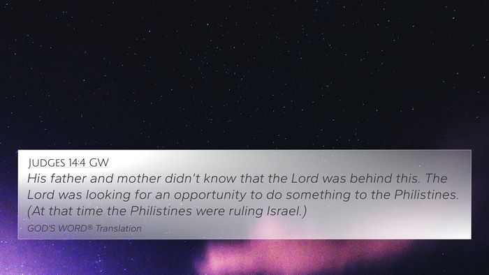 Judges 14:4 GW Bible Verse Image