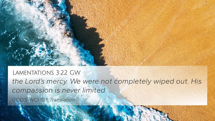 Lamentations 3:22 GW Bible Verse Image