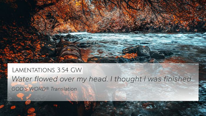 Lamentations 3:54 GW Bible Verse Image